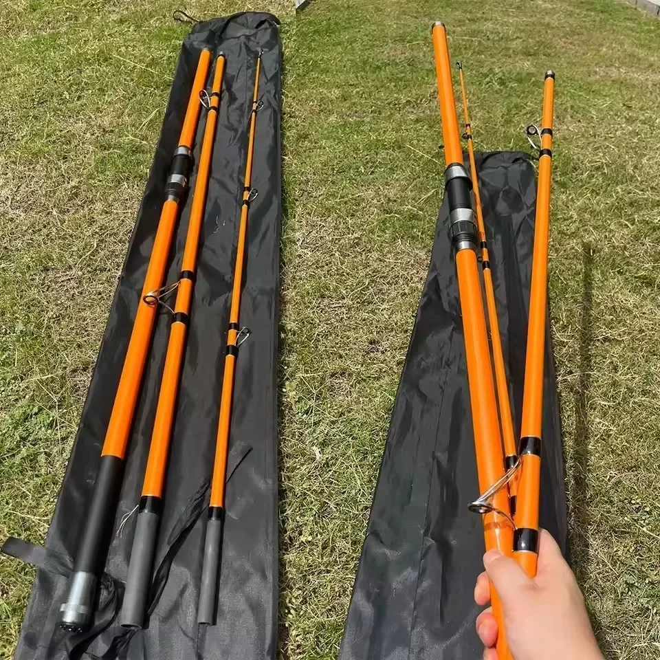 Caña Surfcasting Carbono 3 Piezas – Spinning Viaje Agua Salada