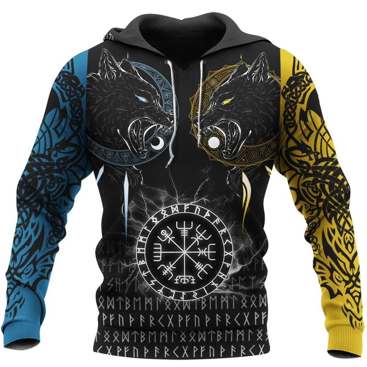 Fenrir Wolf Skoll Hati Sudadera con capucha - Diseño 3D para pesca