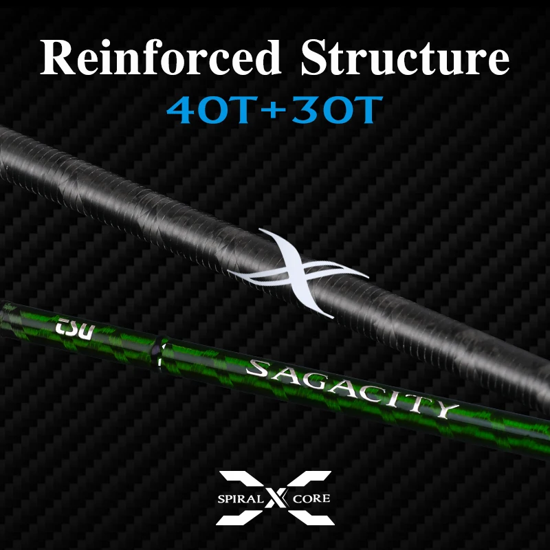 TSURINOYA XF Action L ML M MH SAGACITY Race-caña de pescar para lubina, anillos guía FUJI de 1,96 m, 2,03 m, 2,06 m, 2 secciones de carbono de fundición giratoria - imagen 5