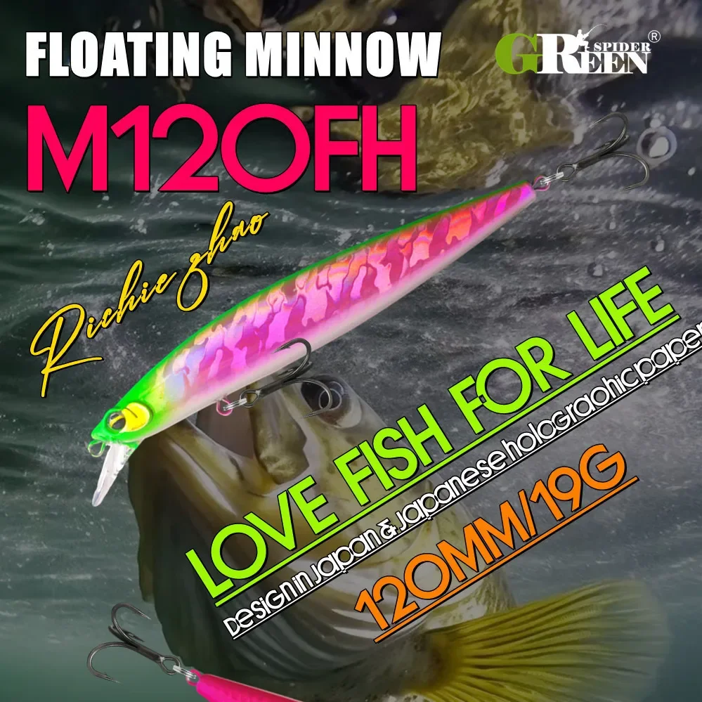 GRS 120mm pececillo flotante 19g señuelo de pesca lubina cebo de plástico duro Señuelos de pesca agua salada lubina de agua dulce cebos de pesca de trucha - imagen 3