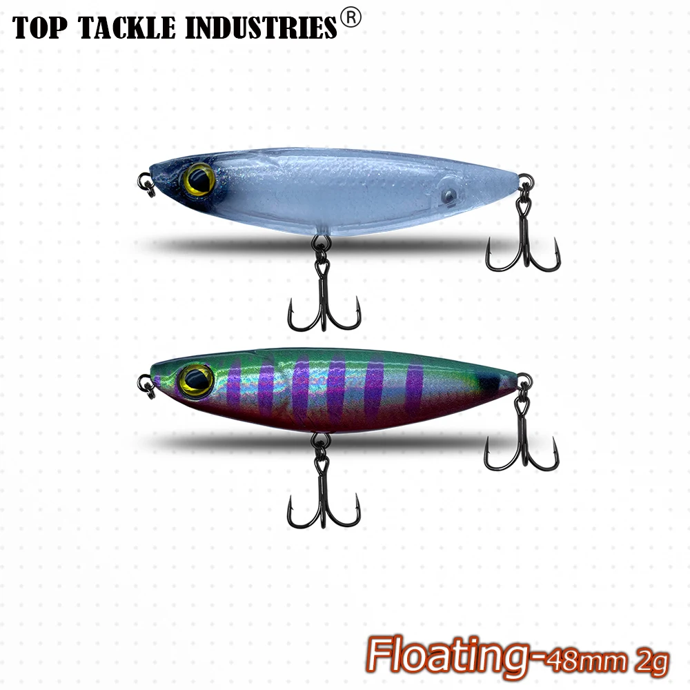 Señuelos de Pesca piezas, cebos de 48mm de longitud, 2g de peso, flotantes, lápiz, perca especialmente diseñada - imagen 4