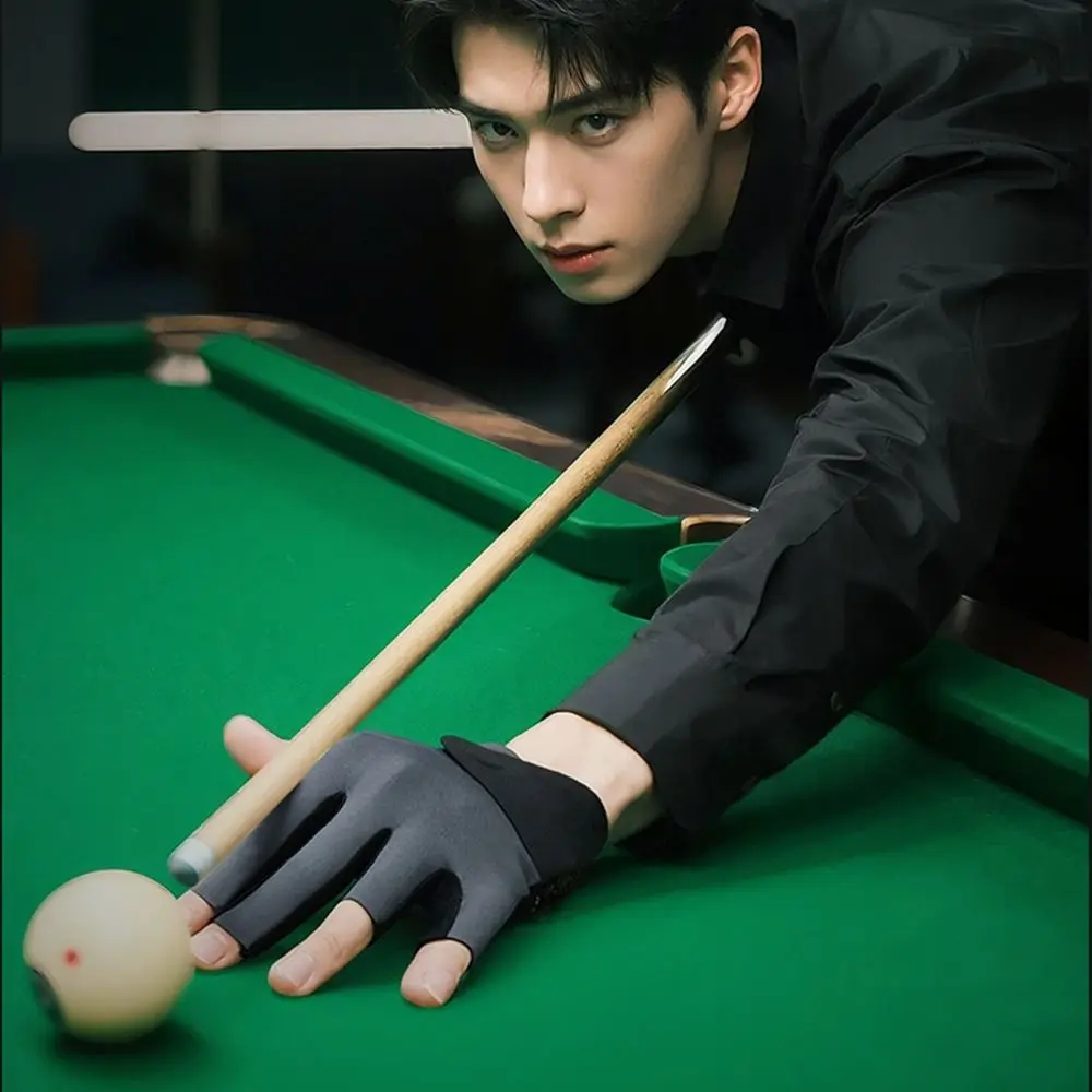 Guante de billar de mano izquierda a la moda, guante elástico antideslizante de medio dedo, guante de billar transpirable, accesorios de Fitness - imagen 5