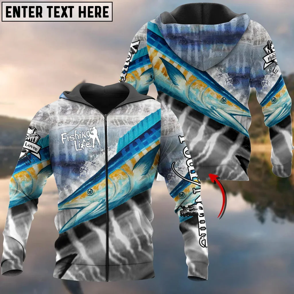 Sudadera con capucha pesca dorado y atún – Diseño 3D personalizable - imagen 5