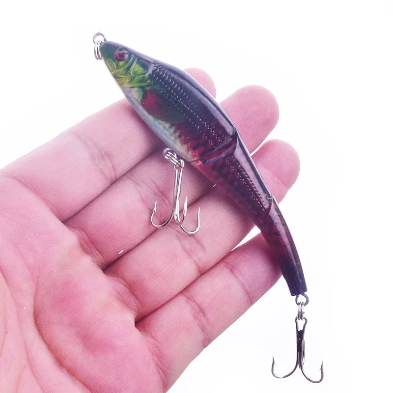 Cebo pintado 3D multiarticulación, 9,5 cm, 9g, pececillo de hundimiento lento, señuelo duro Artificial, Swimbait, aparejos de pesca, señuelos Wobblers de lubina, 1 ud. - imagen 5