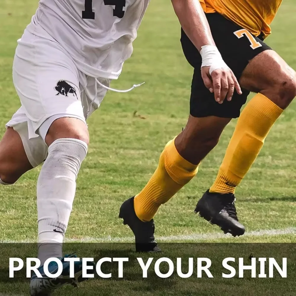 Espinilleras de fútbol ultraligeras, espinilleras transpirables sin tirantes, espinilleras de fútbol, ropa deportiva, Protector de piernas - imagen 2