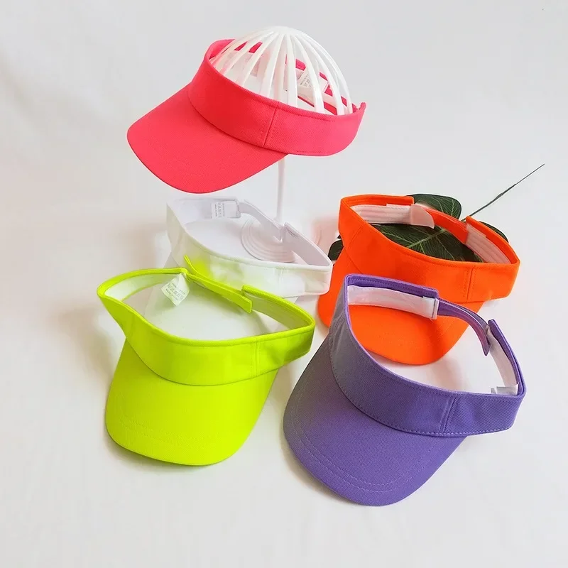 Viseras de sol para mujer, gorras de tenis, gorras de color verde neón, naranja y lima, viseras deportivas ajustables para hombres y mujeres, tenis de Golf, senderismo, sombreros para acampar - imagen 4