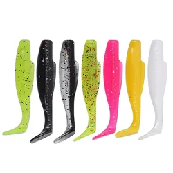 TAKEDO-Cebo flotante de Material TPR, señuelo de insectos blandos, Wobblers, aparejos de pesca, cola en T, Wrom, para lubina de mar, 8CM, 3,5G, 6 unids/lote por bolsa