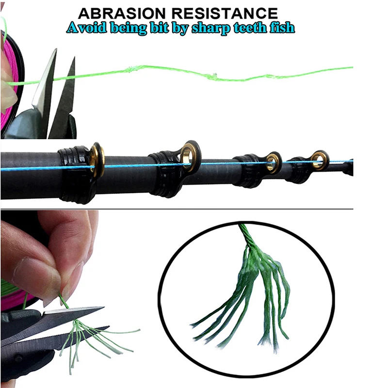 Hilo de pescar trenzado a prueba de agua, multifilamento de 500M, Multicolor, Baitcasting, Spinning Extreme PE, fuerte tejido, 9, 12 hebras - imagen 5