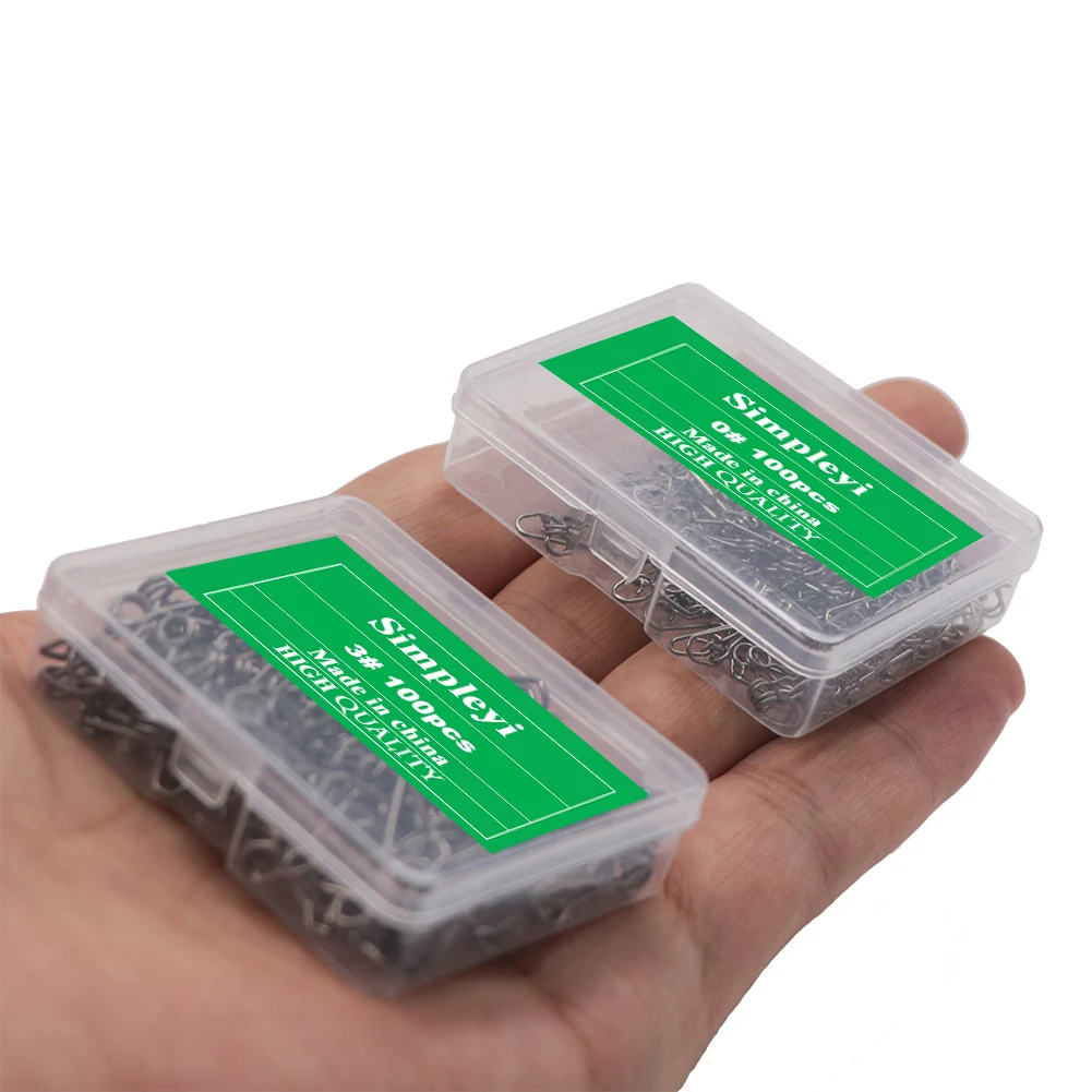 50-100 uds/1 caja de acero inoxidable giratorio gancho de pesca gancho conector giratorio Rive accesorios de pesca herramienta de pesca - imagen 5