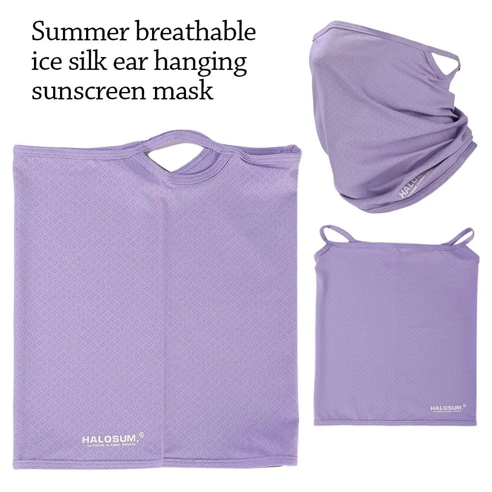 Bandana de seda helada para ciclismo, protección solar UV a prueba de viento, polaina para el cuello, deporte, transpirable, bufanda de tubo fresco para pesca - imagen 4