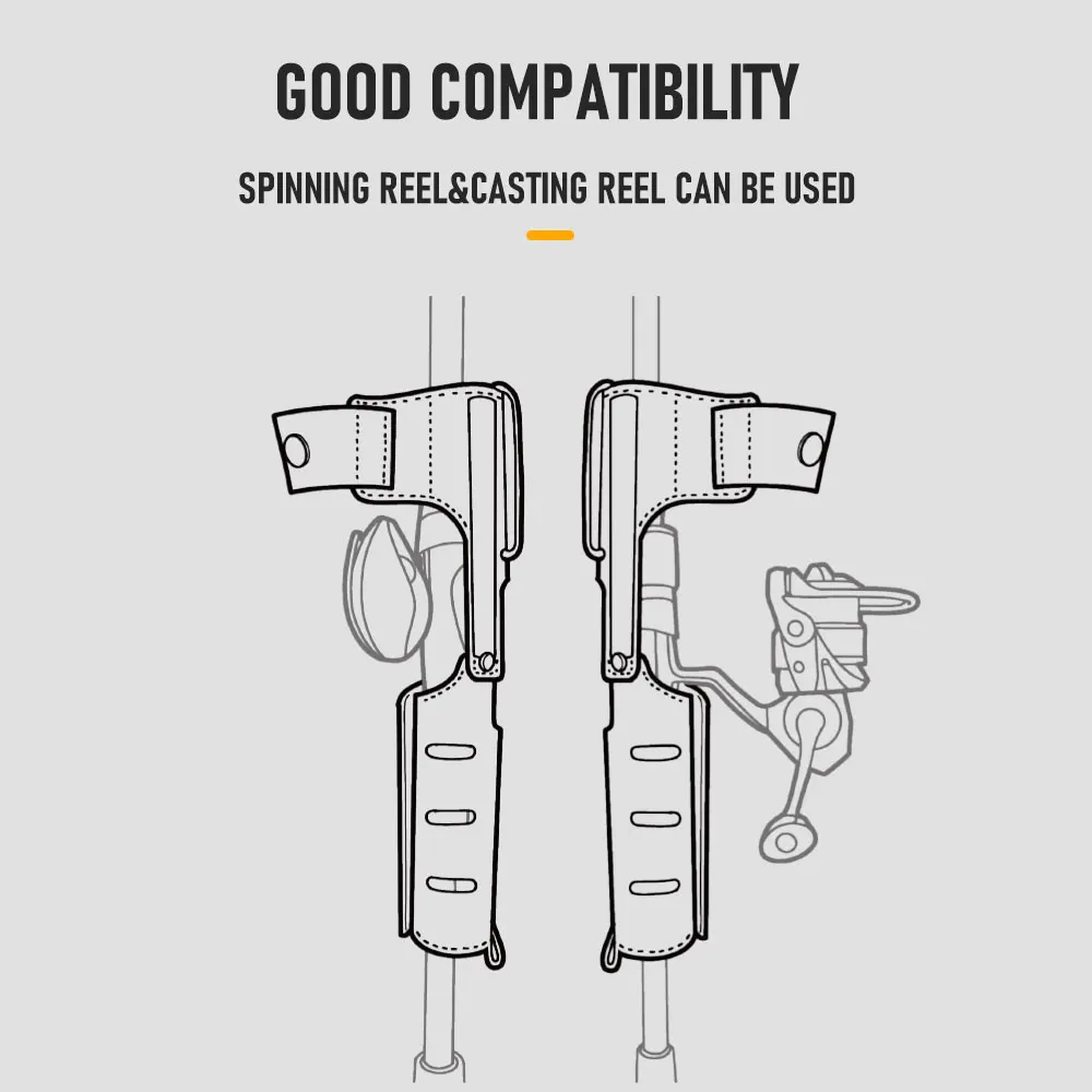 Soporte de caña portátil Kingdom, diseño de Velcro sin nailon, soporte de caña de inserción de caña ligera, accesorios para aparejos de pesca - imagen 5