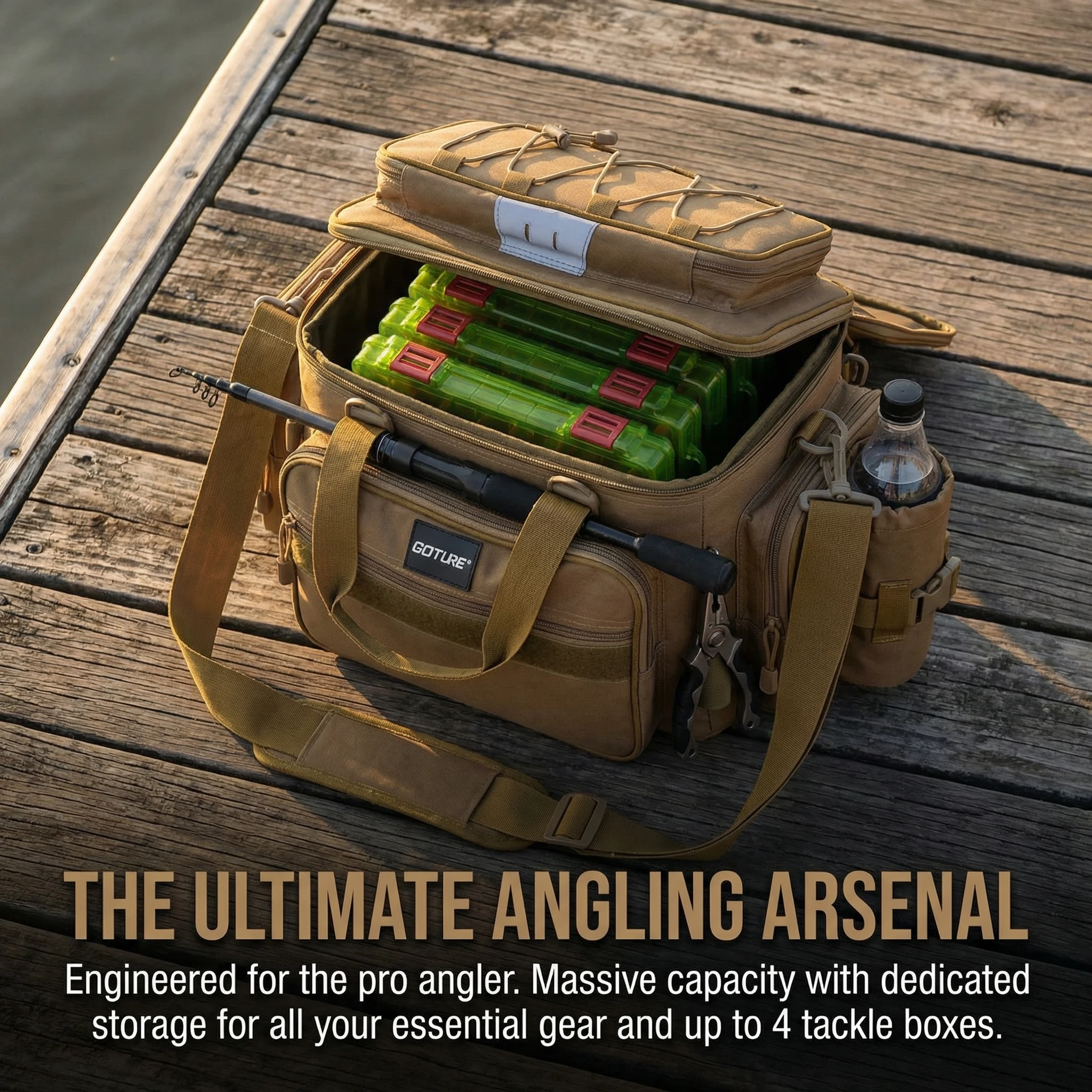 Bolsa de pesca Goture 600D resistente al agua con pinzas y accesorios - imagen 5