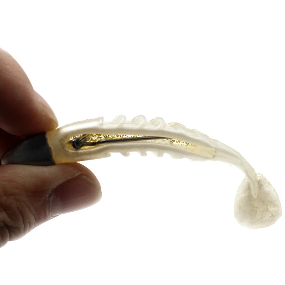 Señuelo de pesca Jigging, cebo blando de 10cm, 15,5g/13cm y 26g, cabeza de bricolaje, cola de pez en T, aparejos de pesca de lubina, 1 unidad - imagen 5