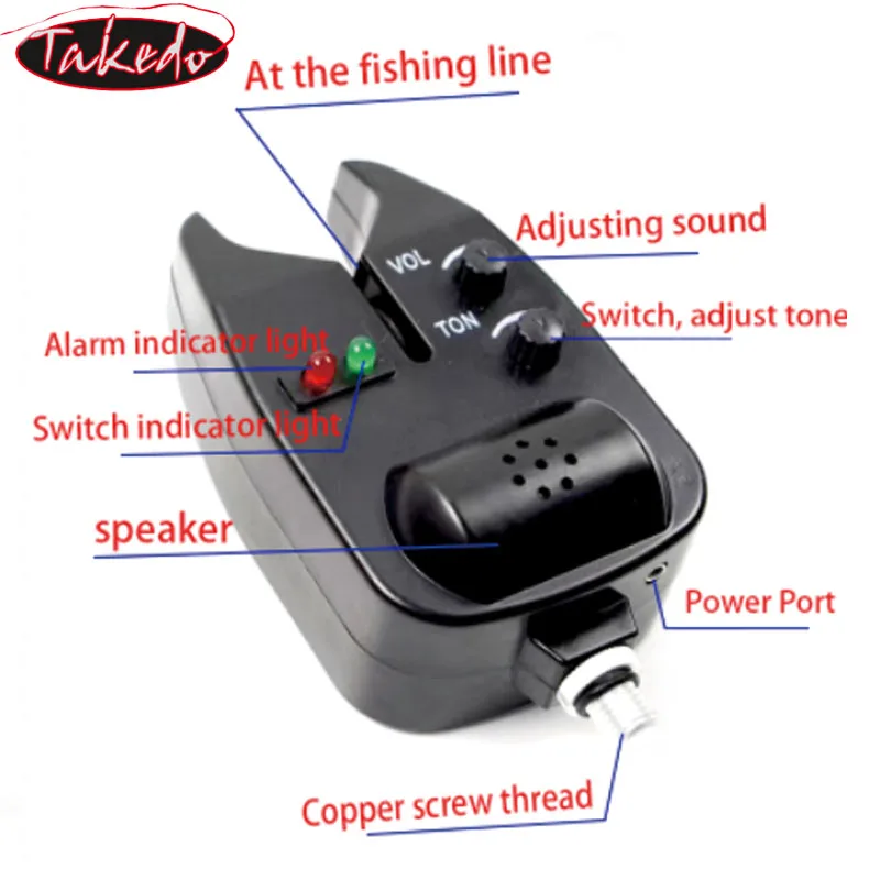 TAKEDO YD02 accesorios de pesca de carpa alarma de mordida para carpa equipo de aparejos de pesca de peces alarma de pesca campana indicadora - imagen 2