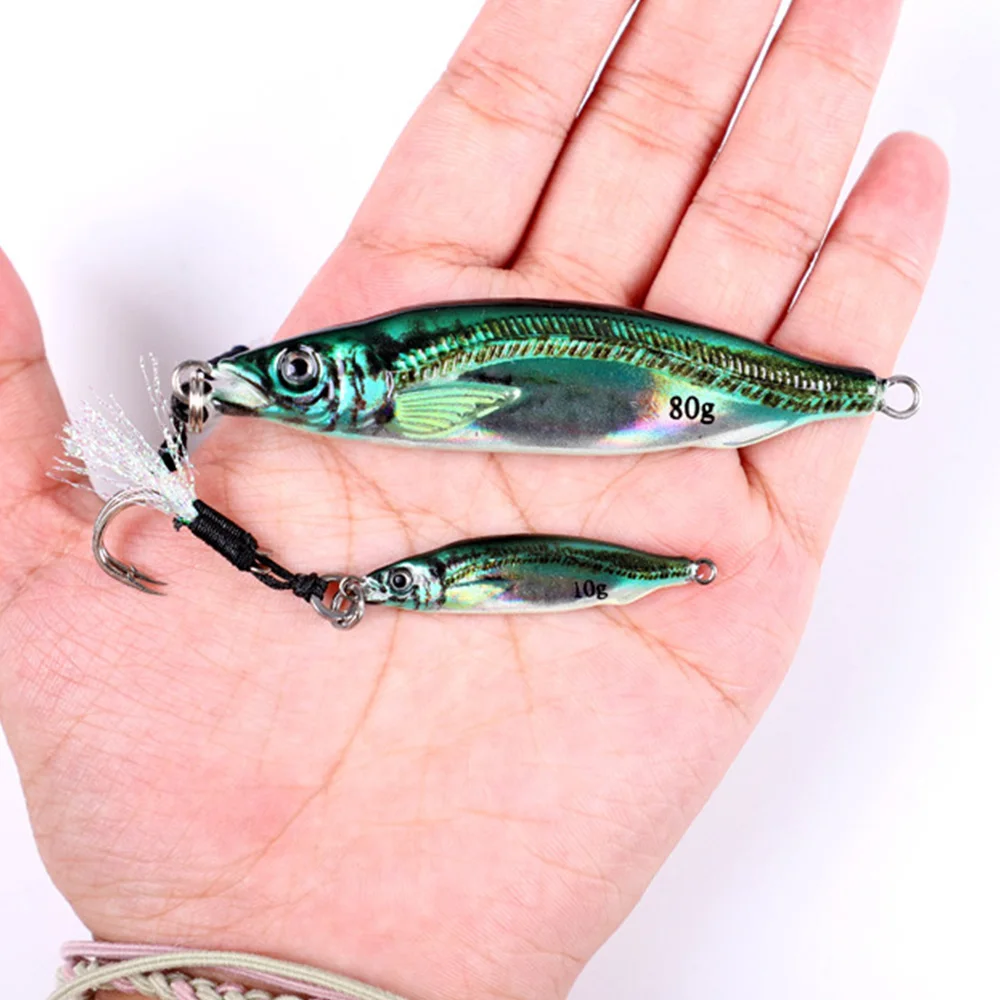 Señuelo de Jigging lento para pesca de atún, 10g, 15g, 20g, 25g, 30g, 35g, 40g, 60g, 80g, impresión 3D, plantillas de Metal - imagen 5