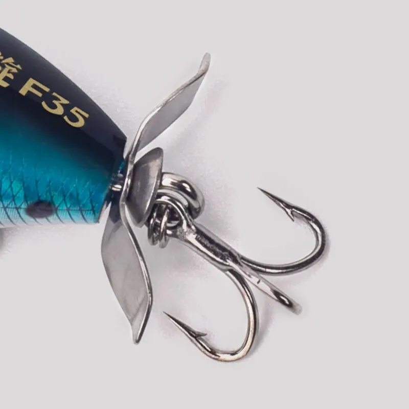 Kingdom Propeller-señuelo de pesca Topwater Popper, 35mm, 5,4g, Wobblers, cebos duros artificiales para trucha, Lucio, lápiz flotante - imagen 4