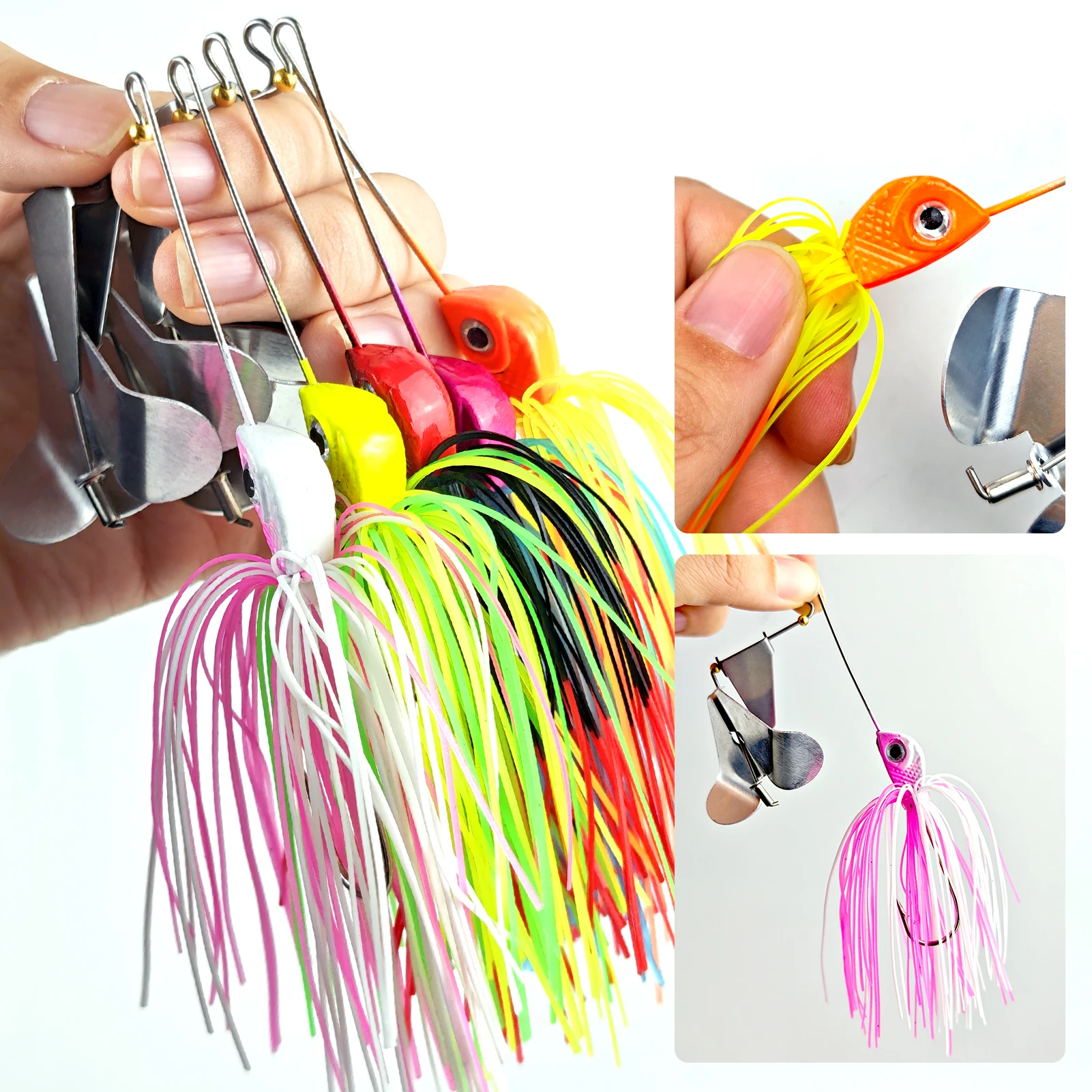 Spinnerbait para lubina Fisher Gratis con hoja Buzz y 3D ojos - imagen 3