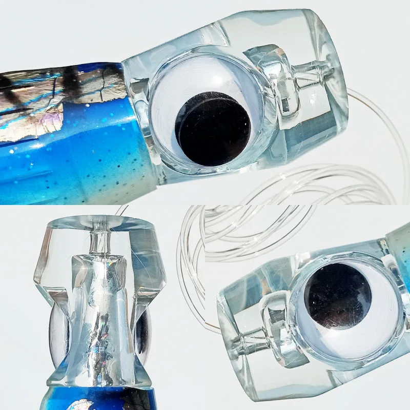 Cebo duro para Pesca de arrastre, anzuelo de pulpo, falda de calamar, 15,5 cm/22,5 cm, 1 unidad - imagen 2