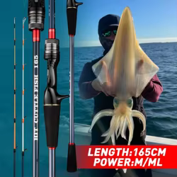 Caña de pescar de fundición de calamar, cebo de 20-80g/40-120g, puntas de ML/M, fibra de carbono ultraligera, para principiantes