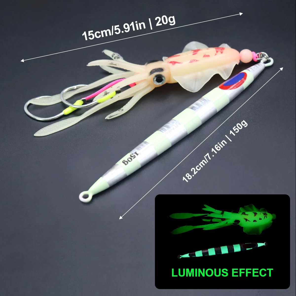 ZYZHE Jig luminoso 150 g para atún y marlín - imagen 5