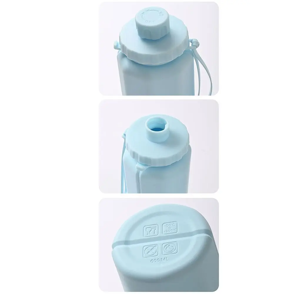 Botella de agua plegable de silicona de 600ml, taza de agua plegable de silicona reutilizable, resistente a altas temperaturas a prueba de fugas - imagen 2