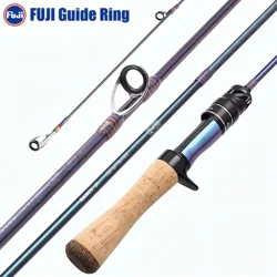 Caña spinning ultraligera fibra carbono con anillos FUJI para trucha