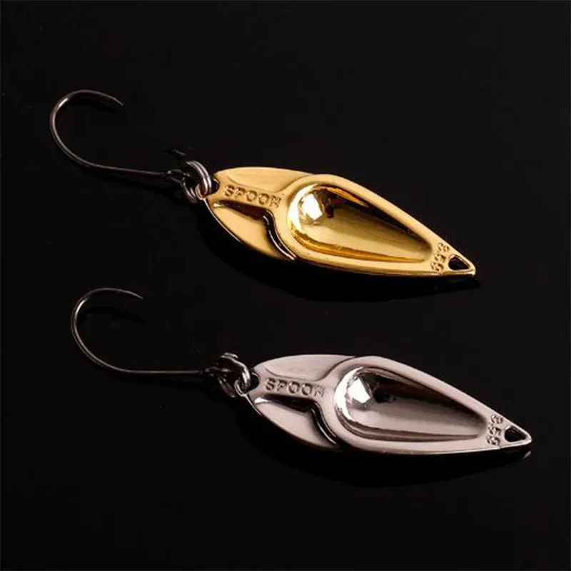 Pesca DD Spinner cuchara cebo Jigbait2.5/3,5/5g oro plata señuelo cuchara cebo duro lentejuelas ruido Paillette cebos de Metal Pesca - imagen 2
