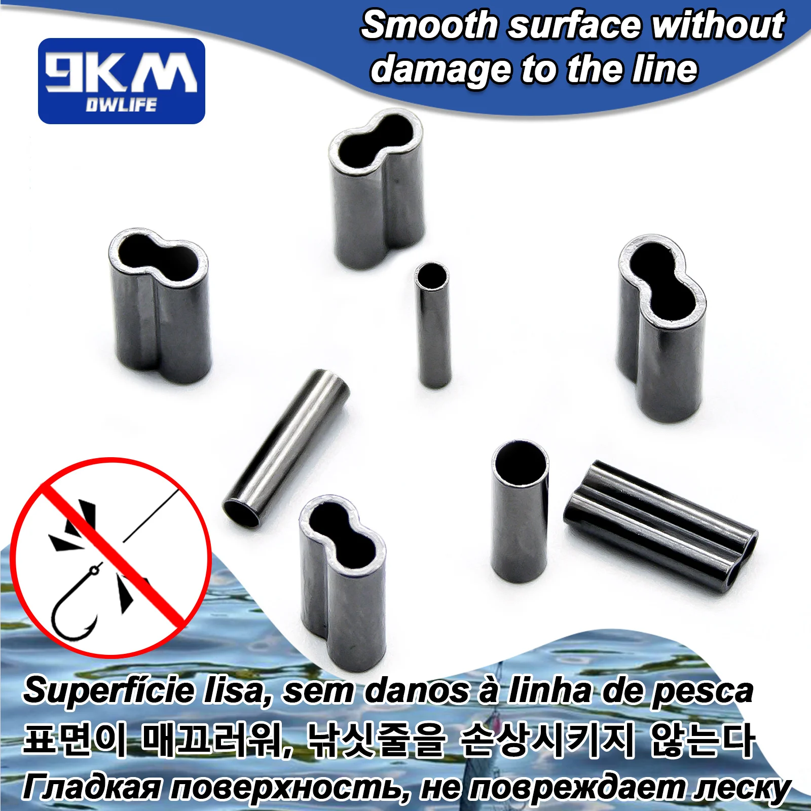 50 ~ 200 Uds. Tubo de alambre de pesca de latón, mangas de prensado de un solo doble barril, accesorios de sedal, conector de tubo de pesca - imagen 4