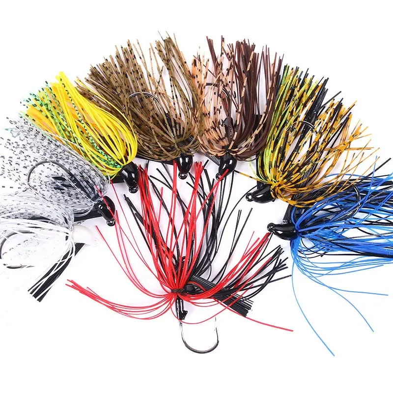 Señuelo giratorio Jig, cebo de pesca de 10g, falda, Barba, plantilla de goma, zumbador, cabeza de plantilla de natación para Lucio, Wobbler, anzuelos de pesca - imagen 2