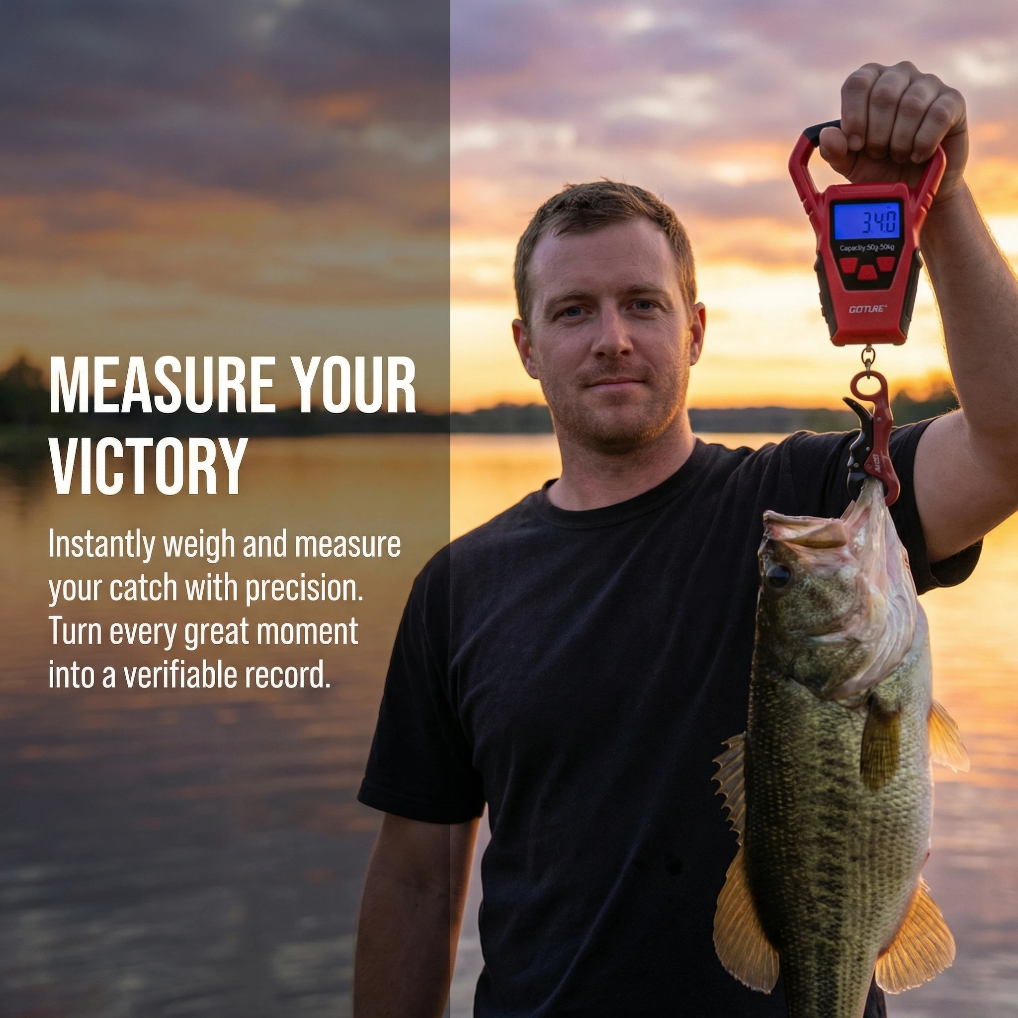 Goture Báscula Digital Pesca con cinta métrica y retroiluminación – 1 m - imagen 4