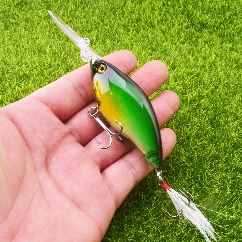 Señuelos de pesca con manivela flotante, 11cm, 18g, buceo profundo, Wobblers, cebo Artificial Isca, anzuelos triples para lubina, aparejos Crankbait, 1 ud.