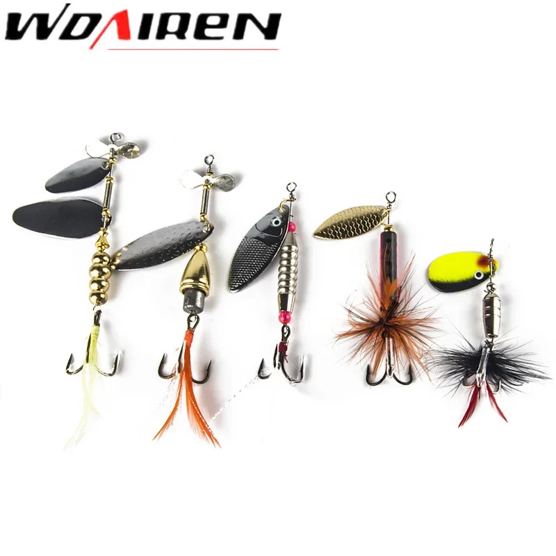 1Pc Spinner cuchara señuelo de Pesca gancho señuelos giratorios lentejuelas de Metal anzuelos de cebo Peche Jig Pesca Leurres aparejos de Pesca - imagen 3