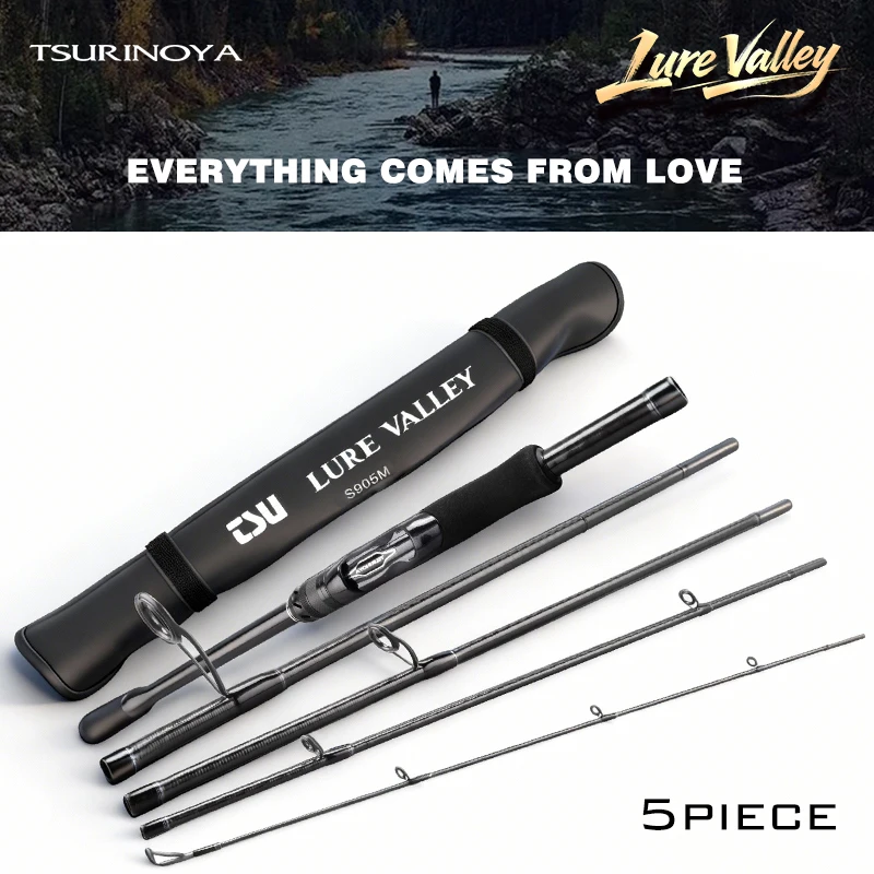 Caña de viaje Tsurinoya Lure Valley – 5 tramos, anillas Fuji SIC