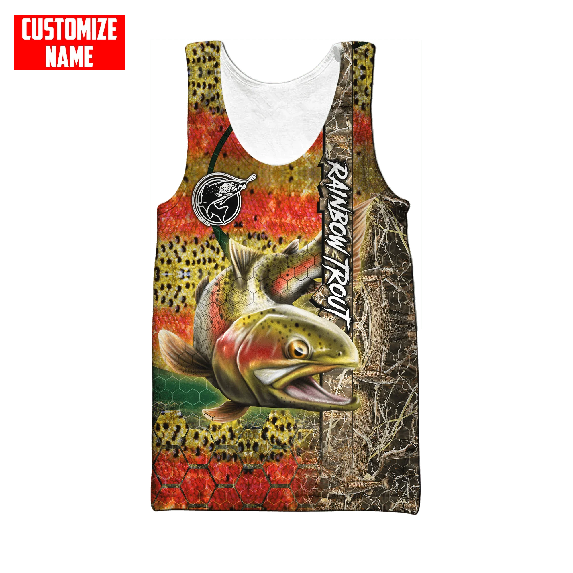 Camiseta sin mangas con estampado 3D de atún/pesca de bagre con nombre personalizado para hombre, ropa de calle de verano, camisetas sin mangas Unisex geniales BX53 - imagen 2