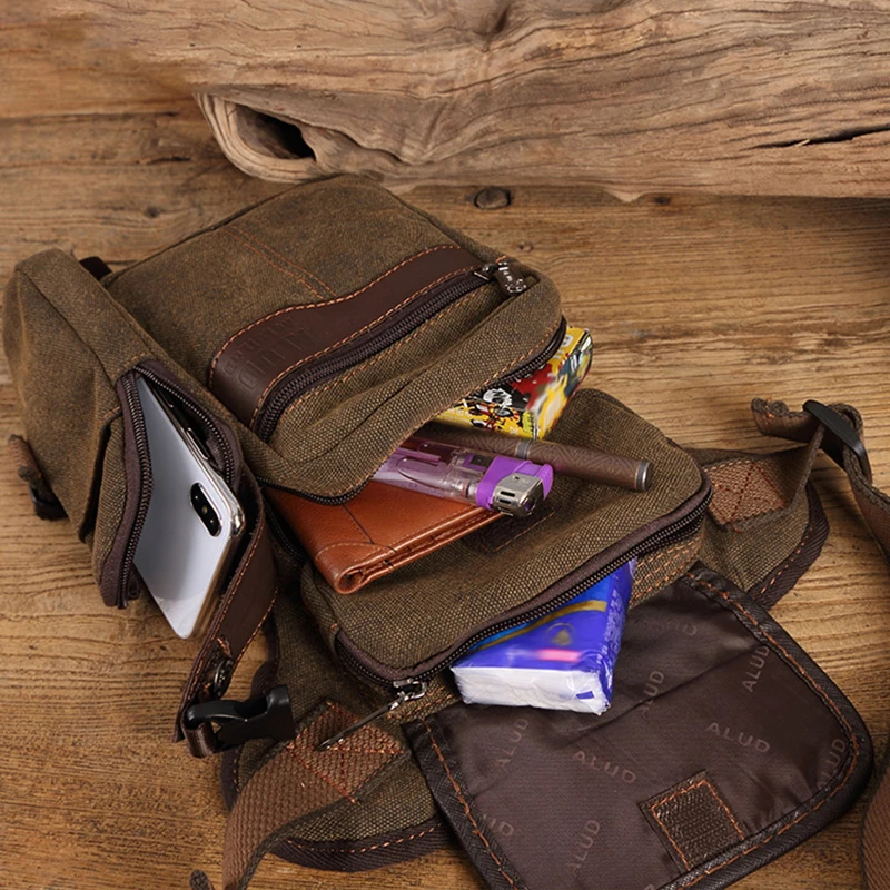 Bolsa de lona para pesca con pierna caída para hombre, ligera, para motociclista, deportes al aire libre, escalada, senderismo, riñonera de cadera, paquete multifuncional - imagen 4