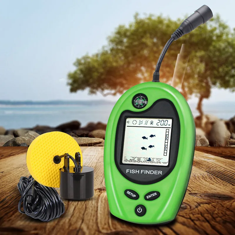 LUCKY FF818-buscador de peces portátil con cable, alarma de Sonar, buscador de peces, 100m, ecosonda de pesca, buscador de peces portátil con brújula - imagen 3