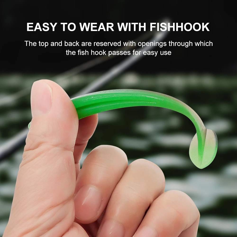 ESFISHING 2023 nuevo señuelo suave súper fácil brillo 100mm 6 uds T cola Shad alta calidad profesional Saltlure Pesca cebos de Pesca - imagen 4