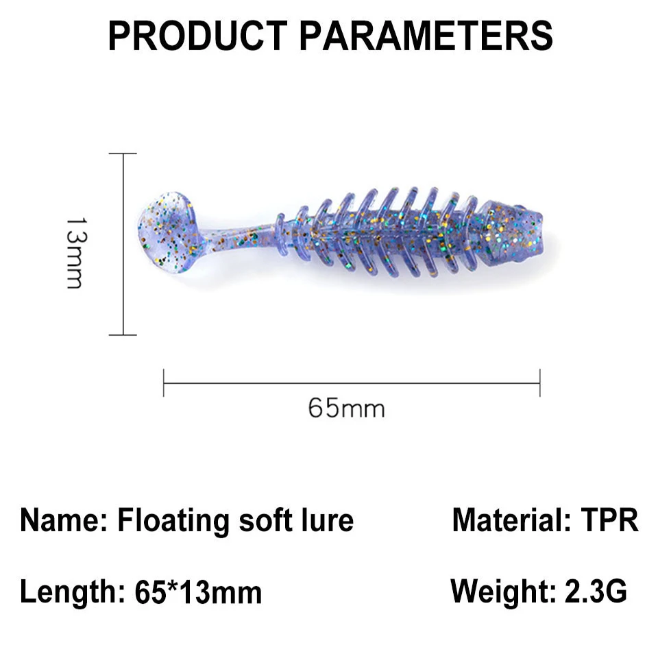 WALK FISH-señuelo suave flotante para lubina, cebo Artificial suave, Swimbait, accesorios de pesca, Wobblers, 6 piezas, 6,5 cm/2,3g, nuevo - imagen 2