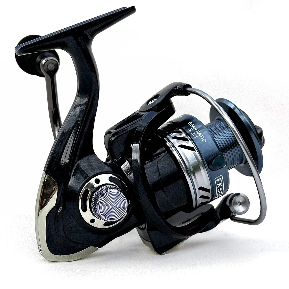 Carrete de pesca con carrete de Metal, rueda giratoria de 8kg de arrastre máximo para agua salada, plantilla de mar, bobina de pesca de carpa, serie de FK2000-7000 rápida - imagen 5