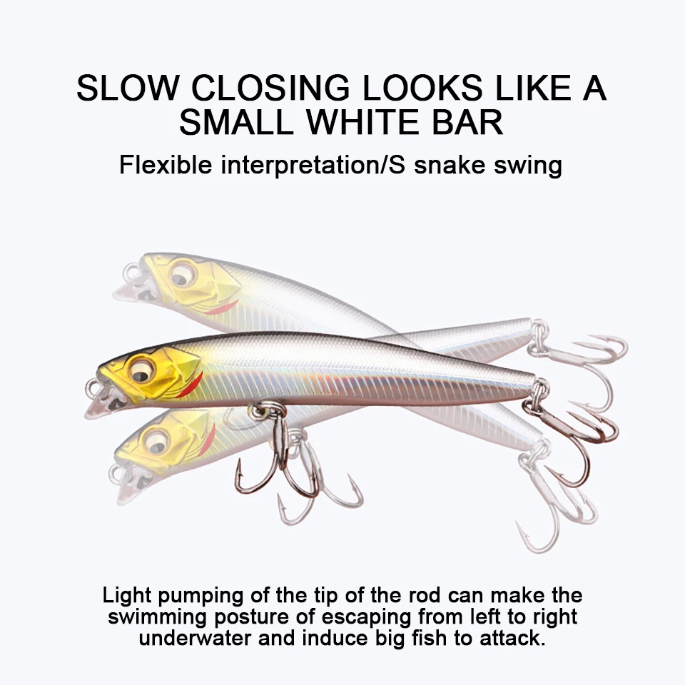 Cebos duros de plástico para pesca, cebo Artificial con anzuelo, Wobblers, perca, carpa, Lucio, 1 piezas, 10G/15G, 75MM/85MM - imagen 2