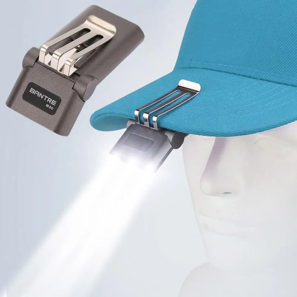 Fishing Hat Clip Light USB Charging Mini Convenient Dark Area Lighting 3 Smart Modes Fishing Flashlight Rechargeable Headlamp