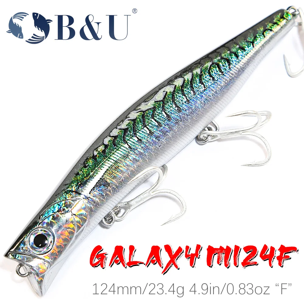 B & U Jerkbait flotante para Lucio en agua salada