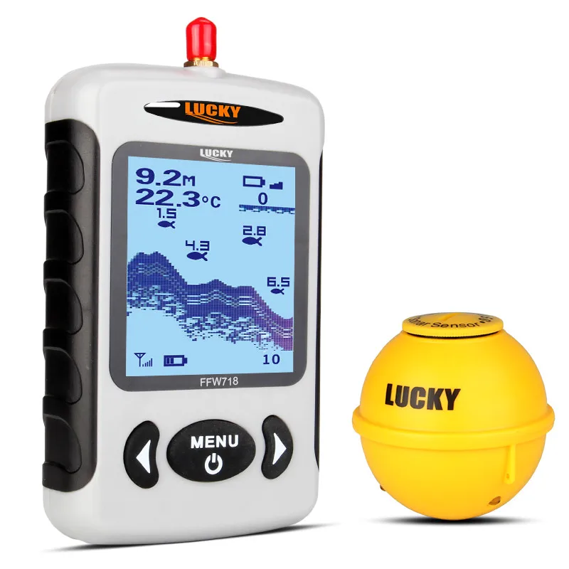 LuckyFFW718LA Draadloze Draagbare Fishfinder 45M/135FT Sonar Dieptemeter Alarm Ocean River Lake - imagen 5