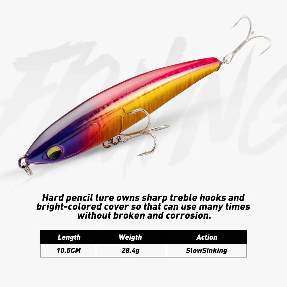 Señuelo de pesca con lápiz de hundimiento rápido, 105mm, 28,4g, cebo Artificial láser Wobbler para trucha de atún marino, Swimbait pesado, accesorios de pesca - imagen 3