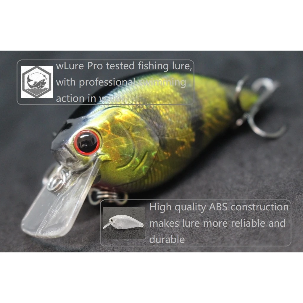 WLure-señuelo de pesca Wobbler Crankbait, 8cm, 14g, perfil gordo, cuadrado, sonido fuerte, aguas poco profundas, Pintura Realista ancha HC25 - imagen 4