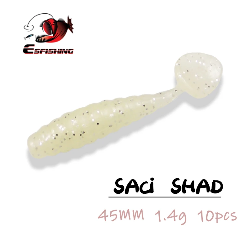 ESFISHING-señuelo de Pesca Jigging, cebo blando Saci, 45mm, 1,4g, 10 piezas - imagen 2