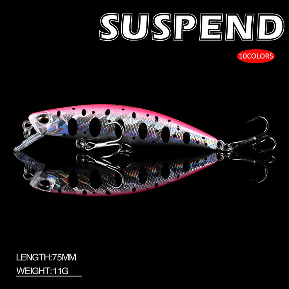 Señuelo de pesca de 7,5 cm y 11g, cebo duro Artificial para pececillos, Wobbler, suspendido, trucha, Culter, Alburnus - imagen 2