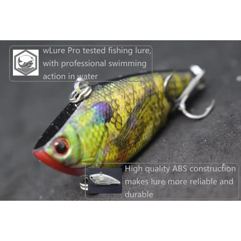 WLure-señuelo de pesca con diseño realista, anzuelos triples mejorados y anillos divididos de acero inoxidable, señuelo de acción ajustada, HL540 - imagen 4