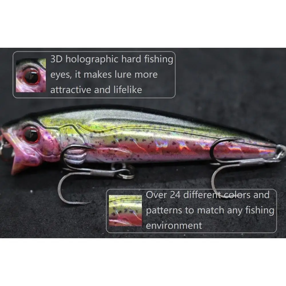 WLure-señuelo de pesca Topwater Popper para perro que camina, 7,5 cm, 9,5g, ZigZag, acción, pintura realista, HW751 - imagen 2