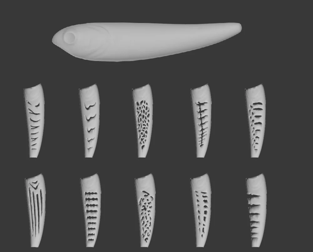 Plantilla 3D de plástico duro wLure para Topwater Walk the Dog, señuelo de pesca UPW635